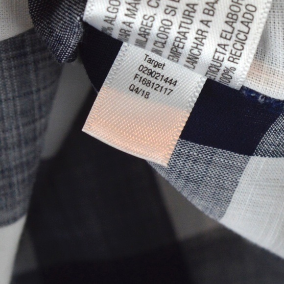 NWT Ingrid & Isabel Navy Gingham Cool Cotton Dolman Shirt, Size Large Maternity - Picture 8 of 9